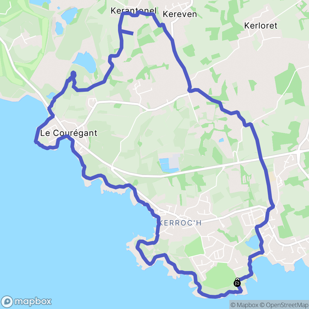 Ploemeur : carte du parcours de randonnée - France