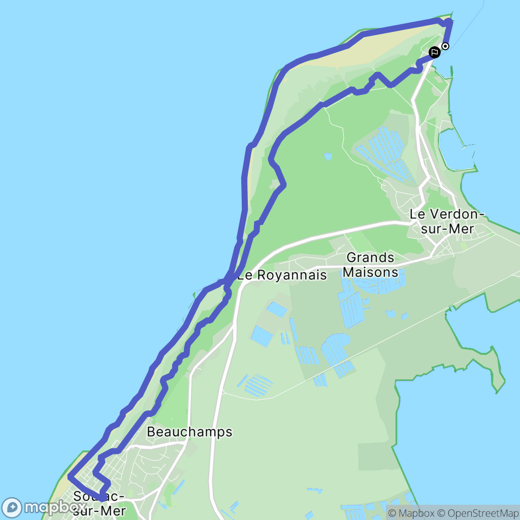 Le Verdon-sur-Mer : carte du parcours de randonnée - France