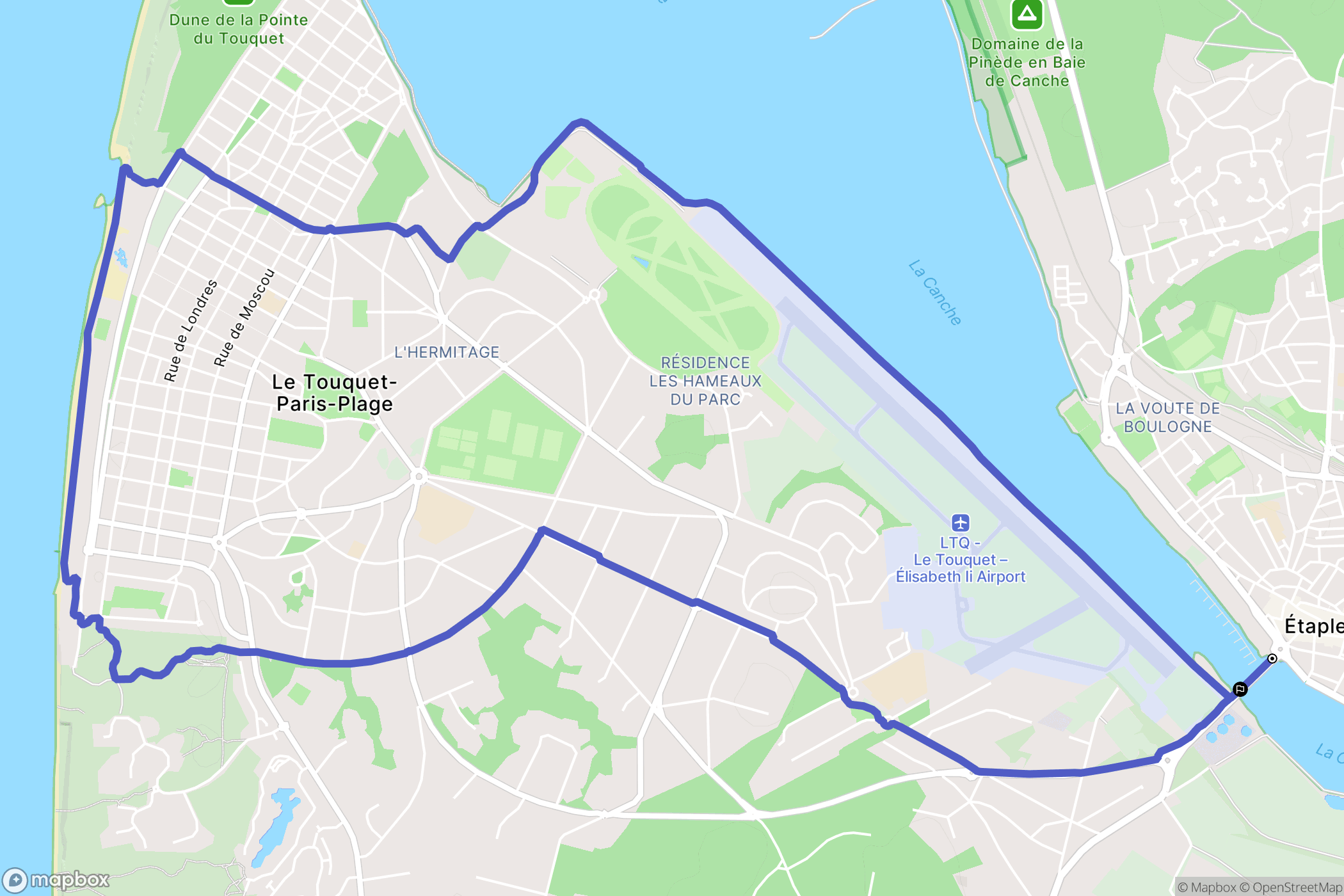 Étaples : carte du parcours de randonnée - France