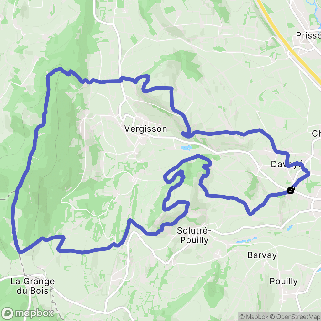 Davayé : carte du parcours de randonnée - France