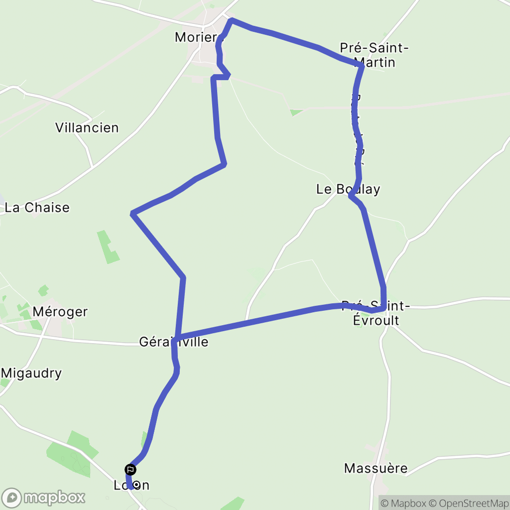 Saint-Maur-sur-le-Loir : carte du parcours de randonnée - France