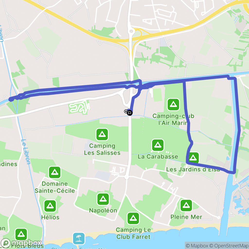 Vias : carte du parcours de randonnée - France