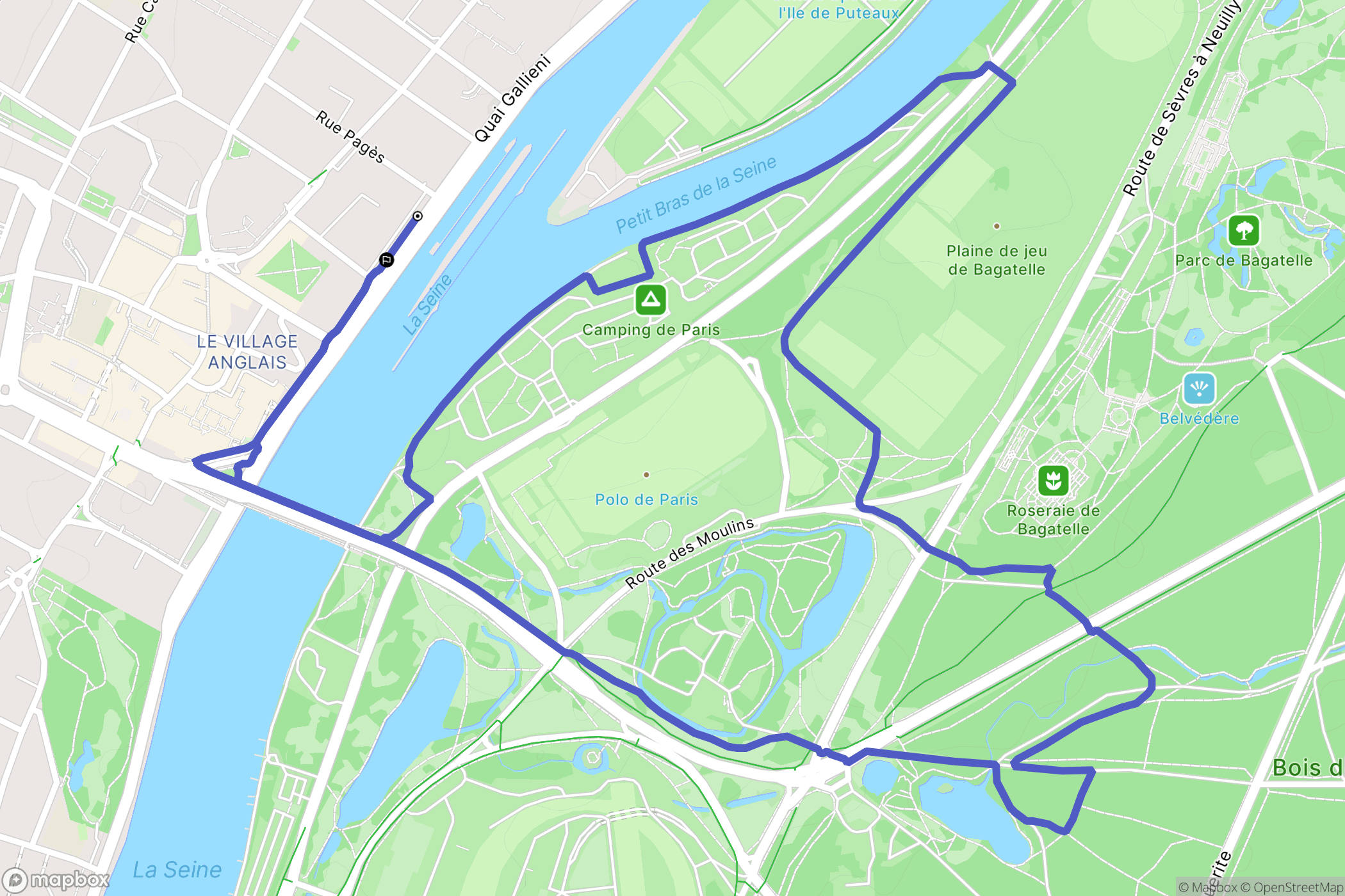 Suresnes : carte du parcours de randonnée - France
