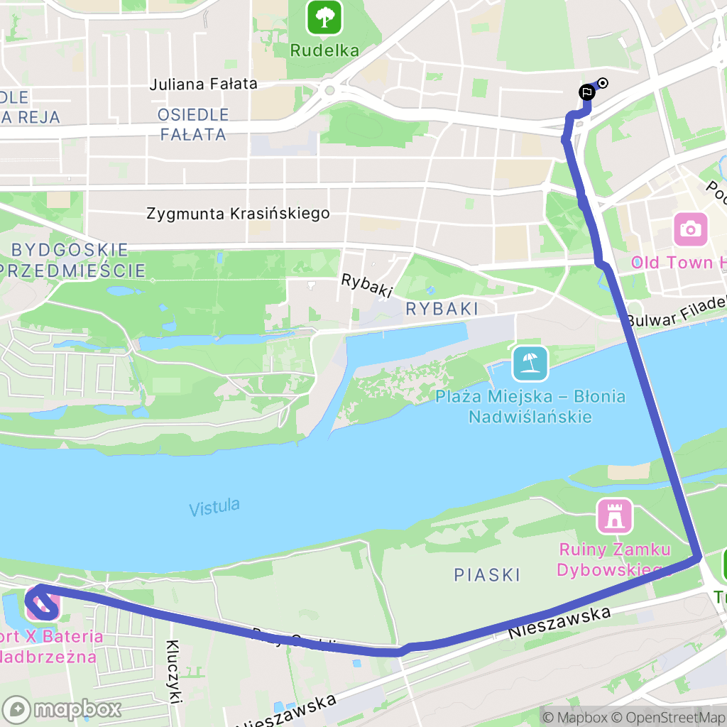 Toruń: mapa trasy - Poland