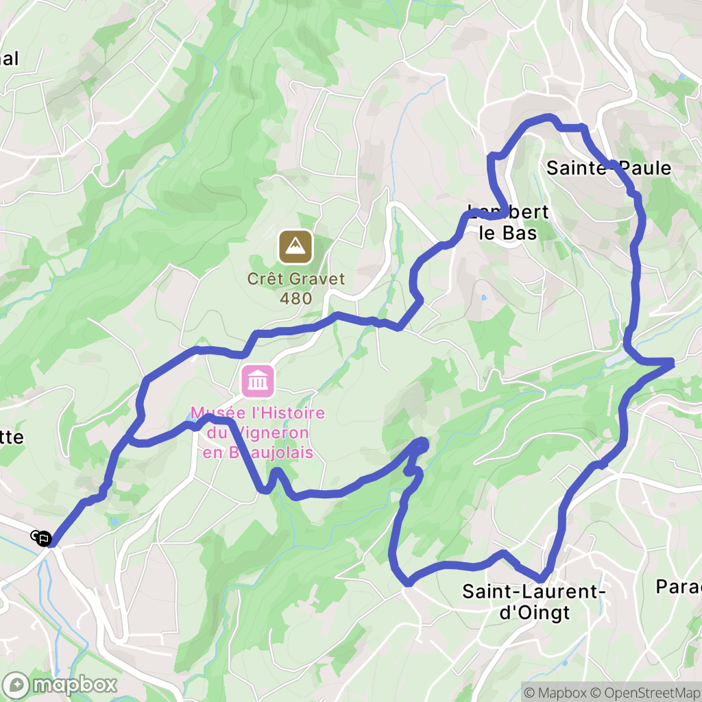 Ternand : carte du parcours de randonnée - France