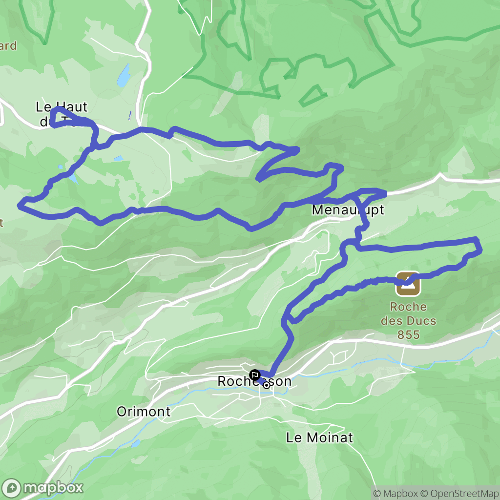 Rochesson : carte du parcours de randonnée - France