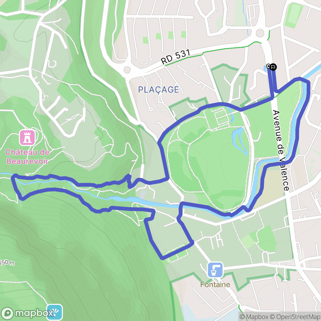 Sassenage : carte du parcours de randonnée - France