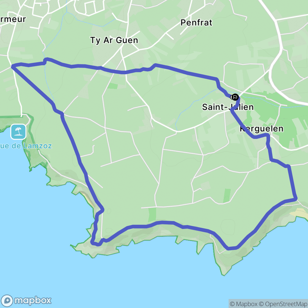Camaret-sur-Mer : carte du parcours de randonnée - France