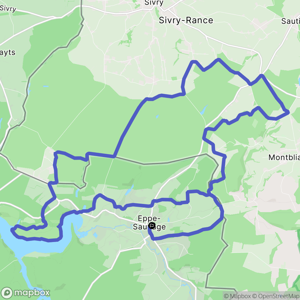 Eppe-Sauvage : carte du parcours de randonnée - France