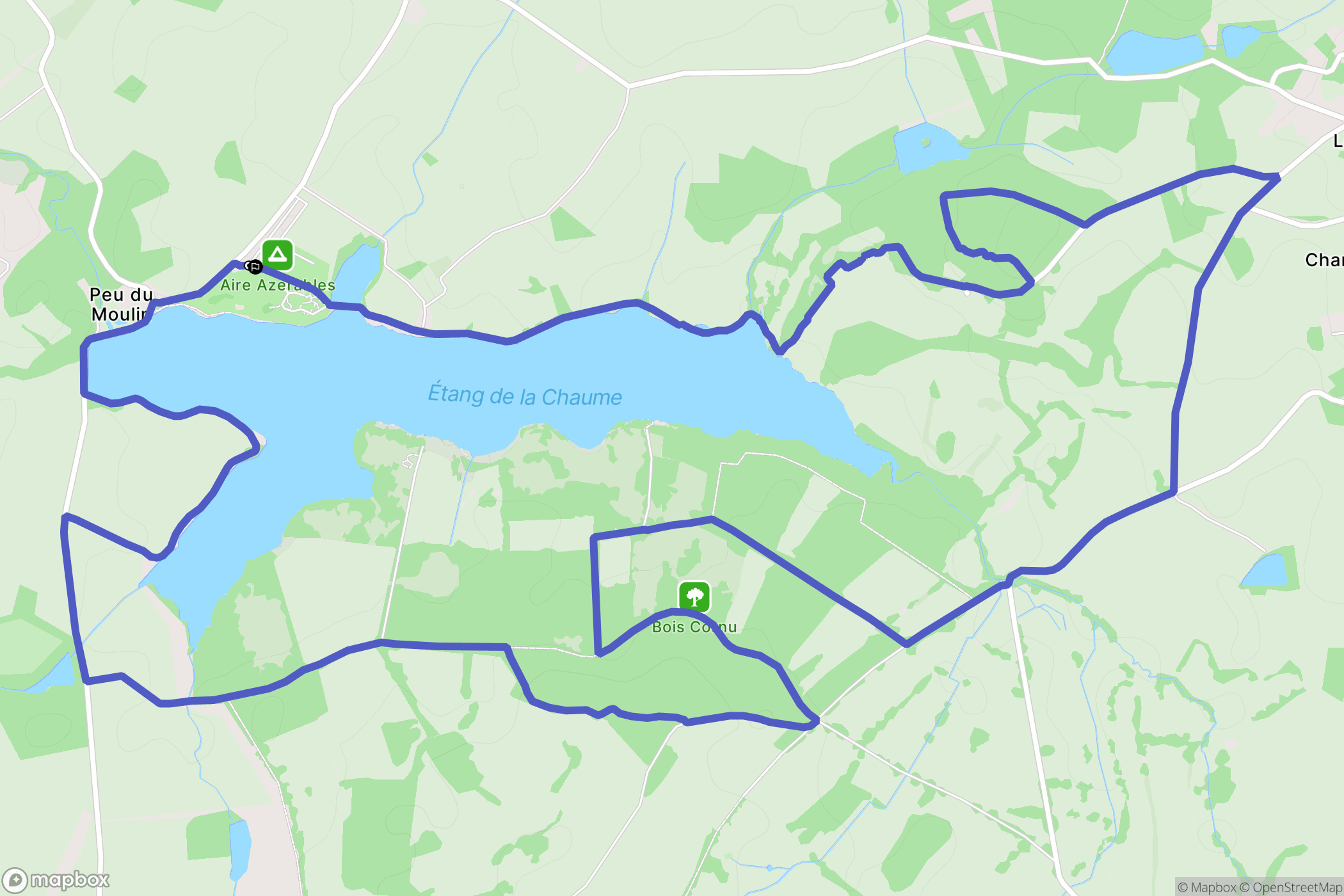 Azerables : carte du parcours de randonnée - France