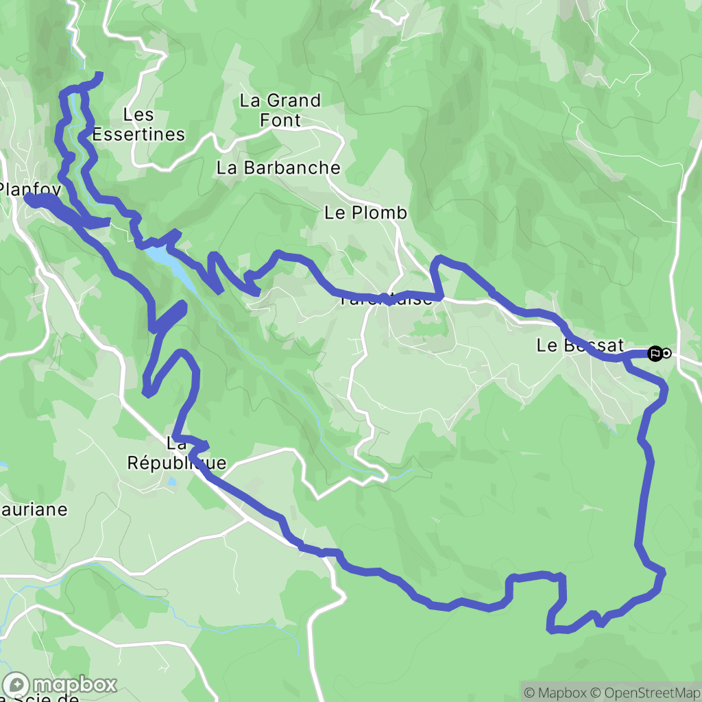 Thélis-la-Combe : carte du parcours de randonnée - France