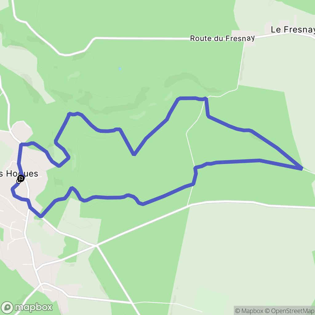 Les Hogues : carte du parcours de randonnée - France