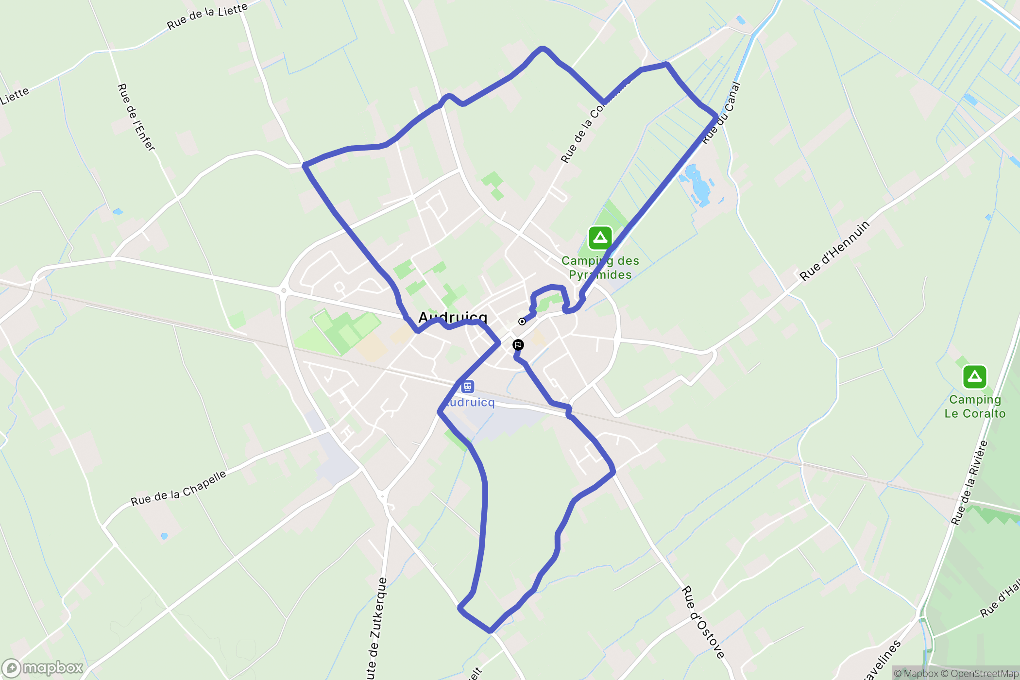 Audruicq : carte du parcours de randonnée - France