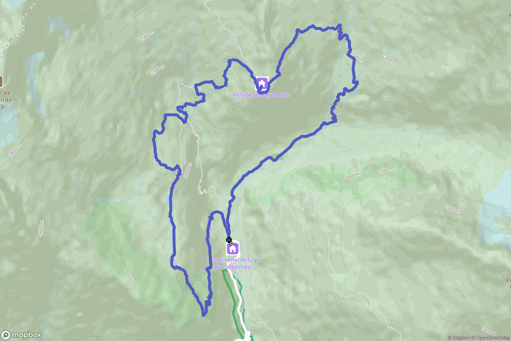 La Chapelle-en-Valgaudémar : carte du parcours de randonnée - France
