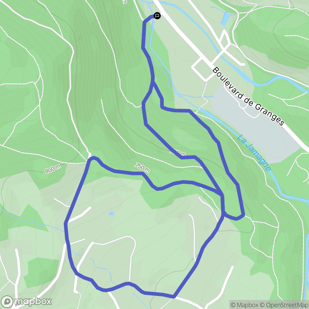 Gérardmer : carte du parcours de randonnée - France