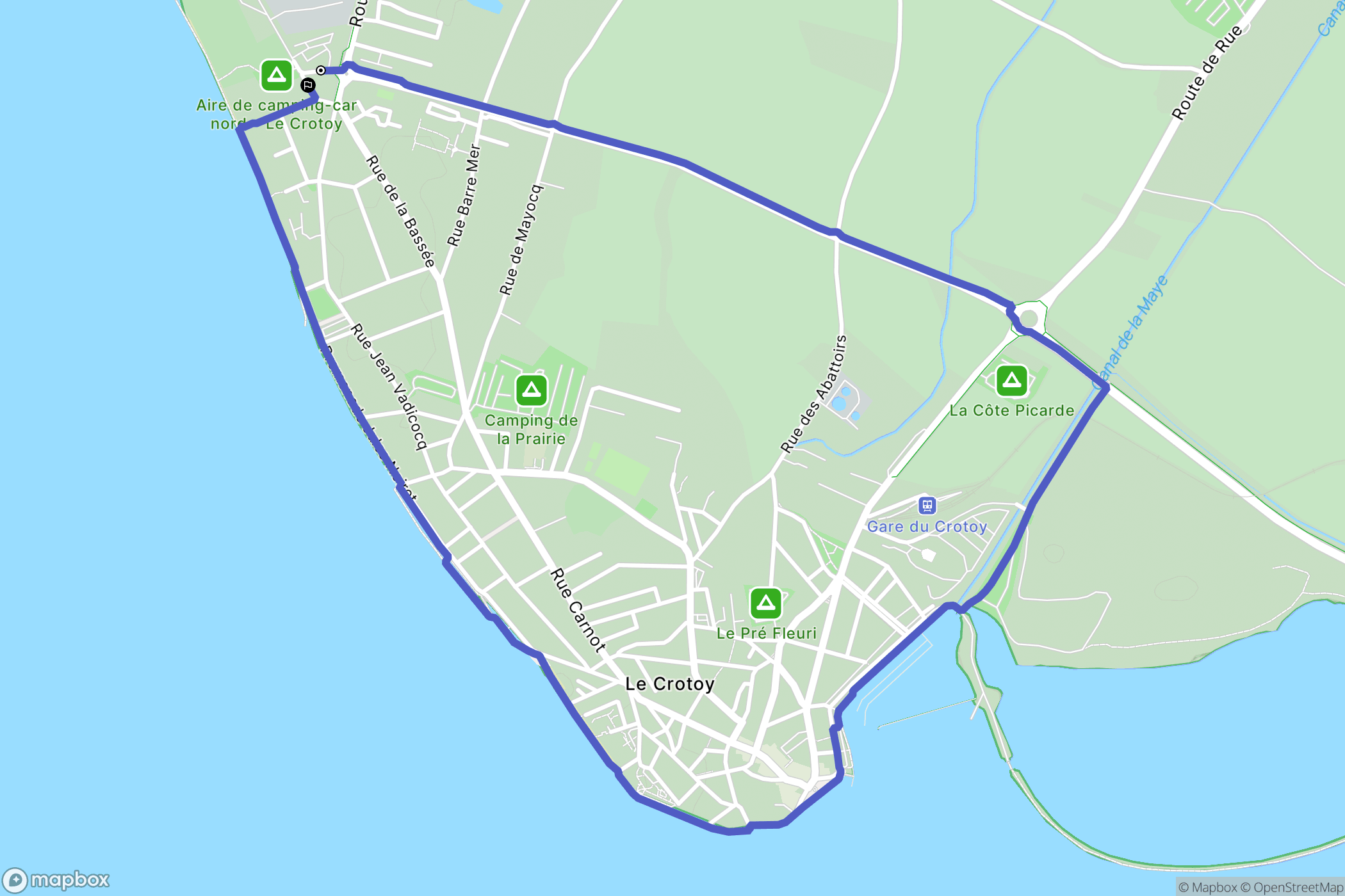 Le Crotoy : carte du parcours de randonnée - France