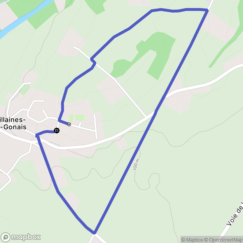 Villaines-la-Gonais : carte du parcours de randonnée - France
