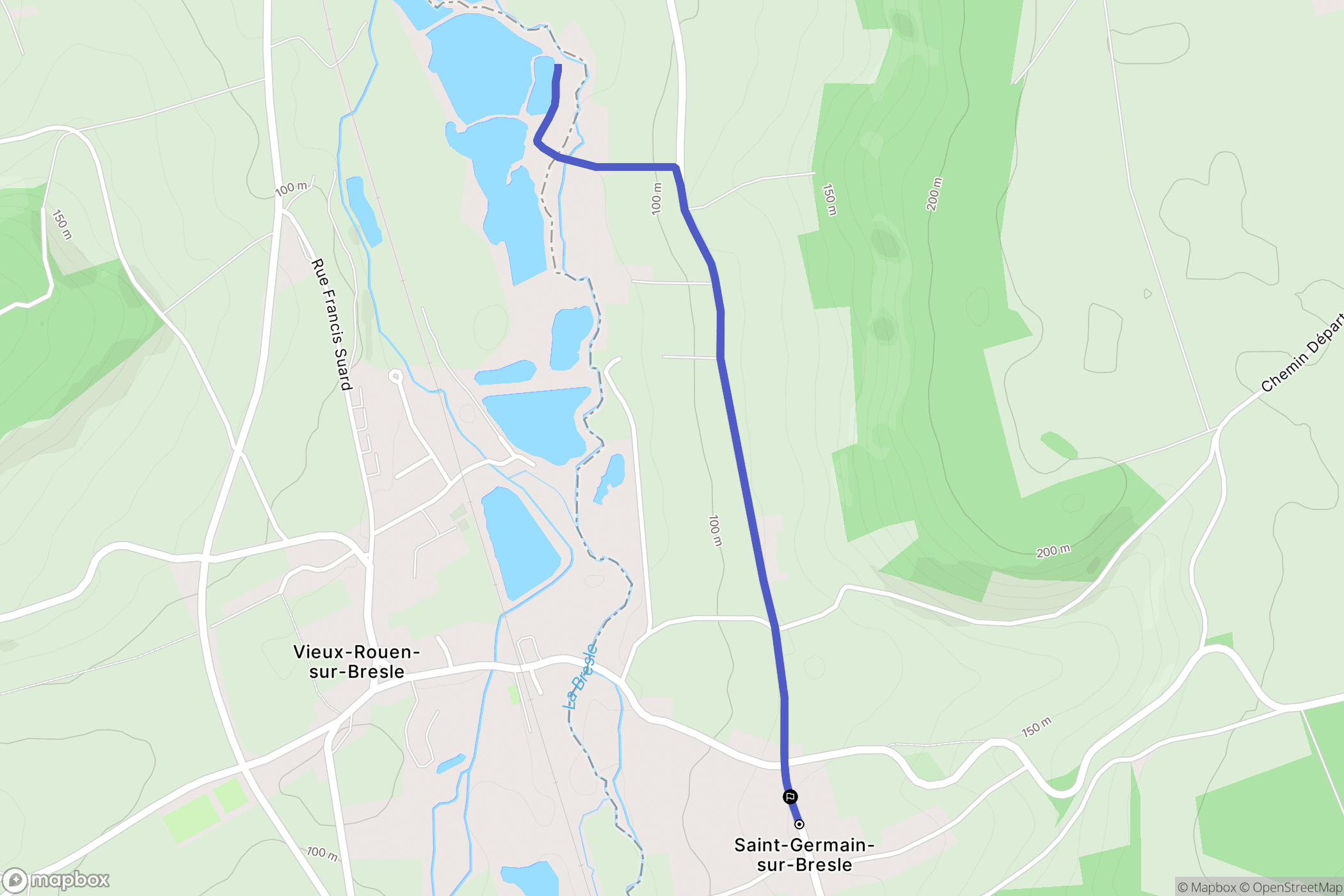 Saint-Germain-sur-Bresle : carte du parcours de randonnée - France