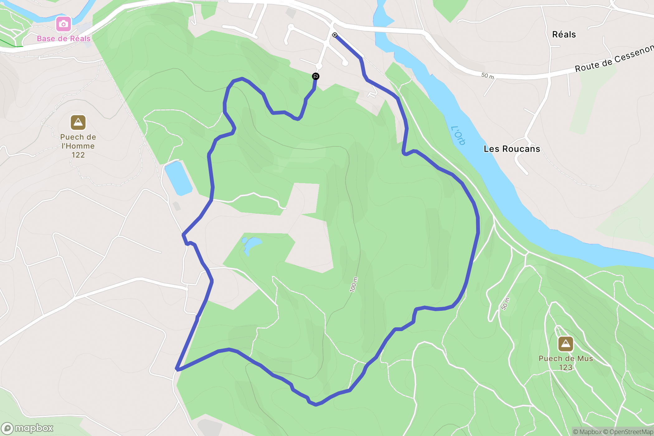 Cessenon-sur-Orb : carte du parcours de randonnée - France