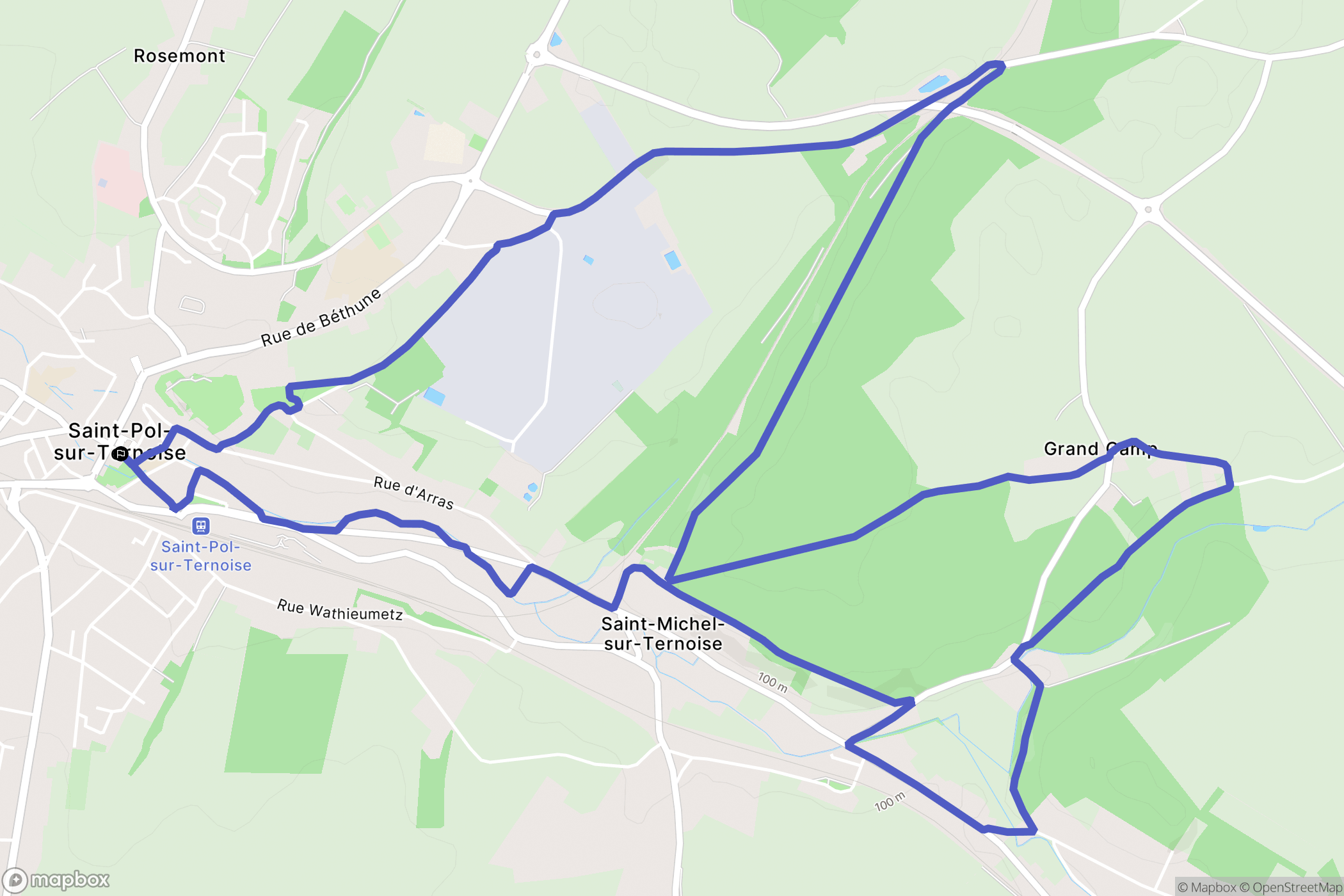 Saint-Pol-sur-Ternoise : carte du parcours de randonnée - France