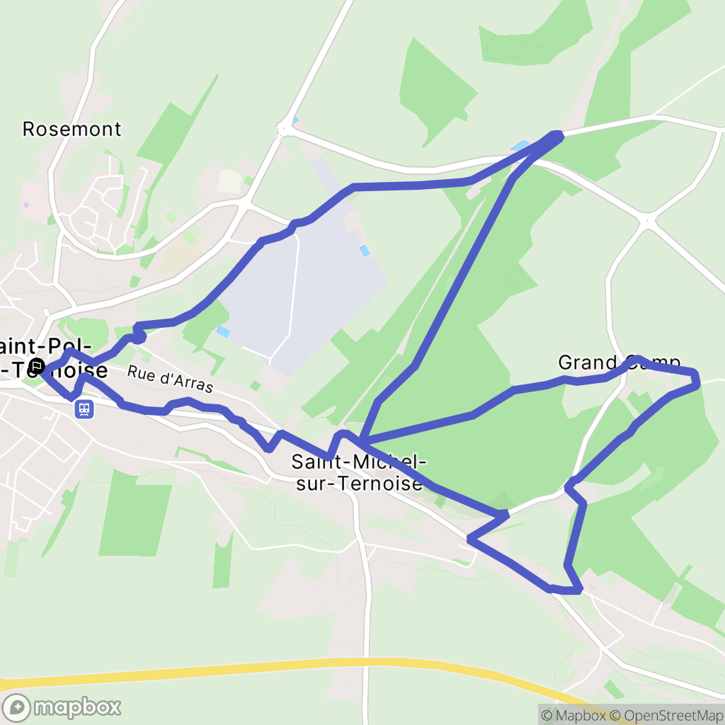 Saint-Pol-sur-Ternoise : carte du parcours de randonnée - France