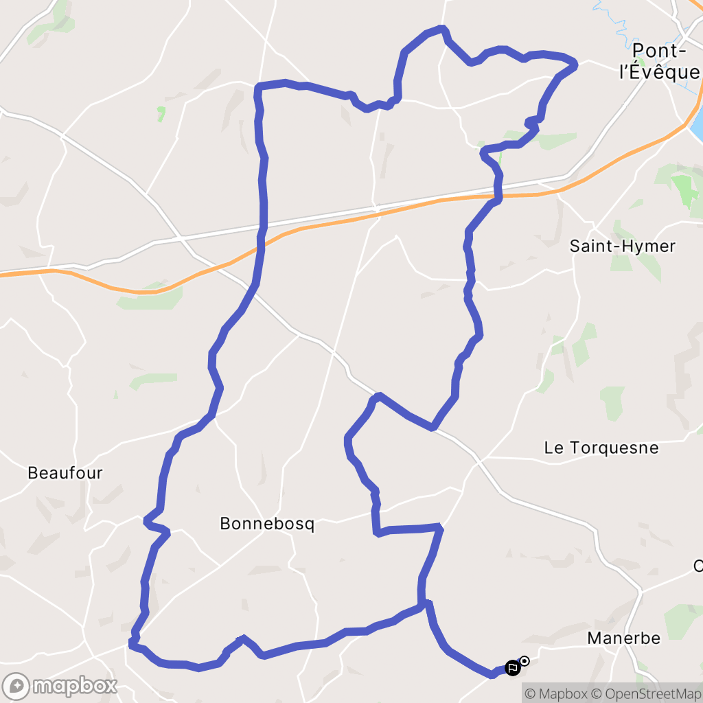 Manerbe : carte du parcours de randonnée - France