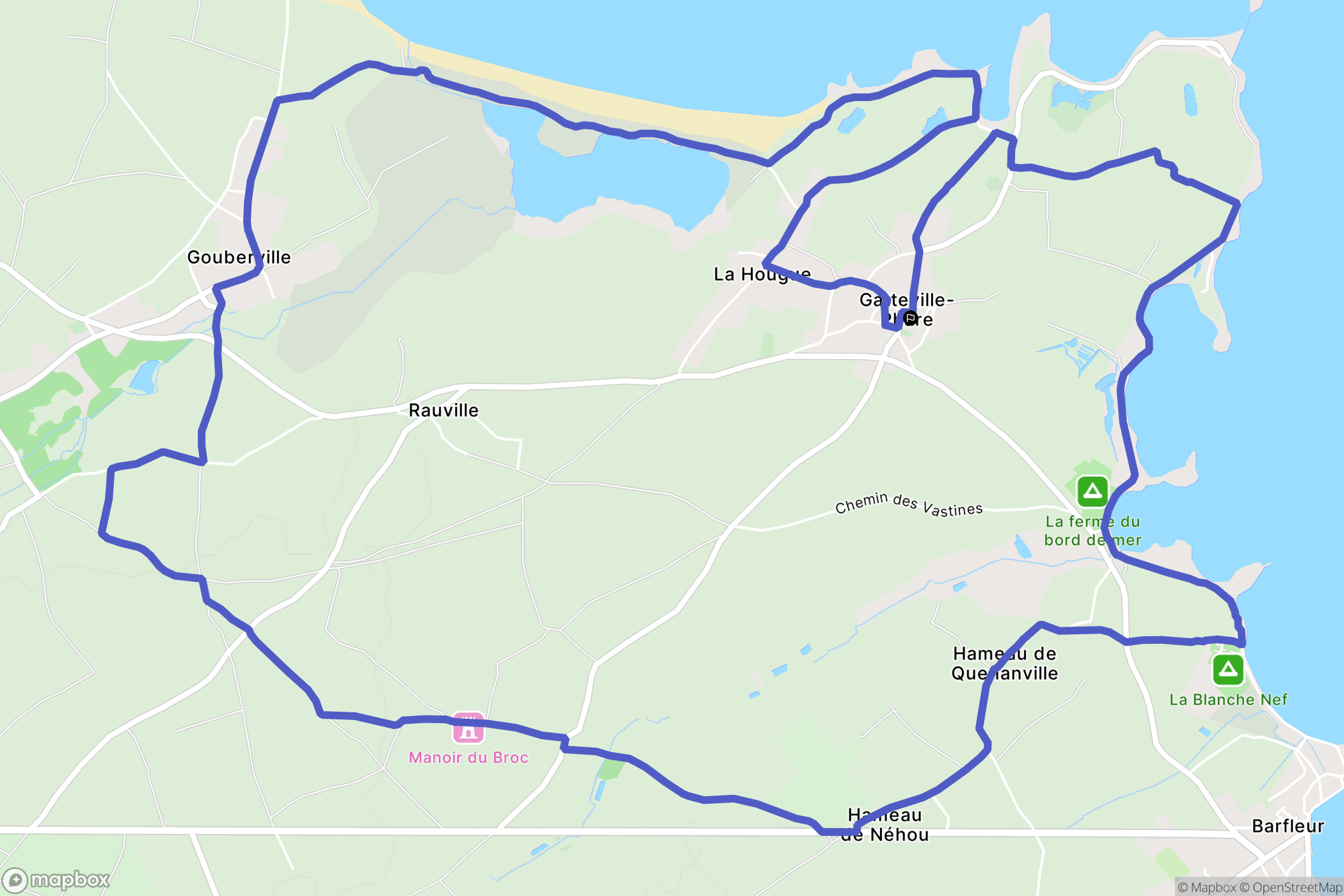 Gatteville-le-Phare : carte du parcours de randonnée - France