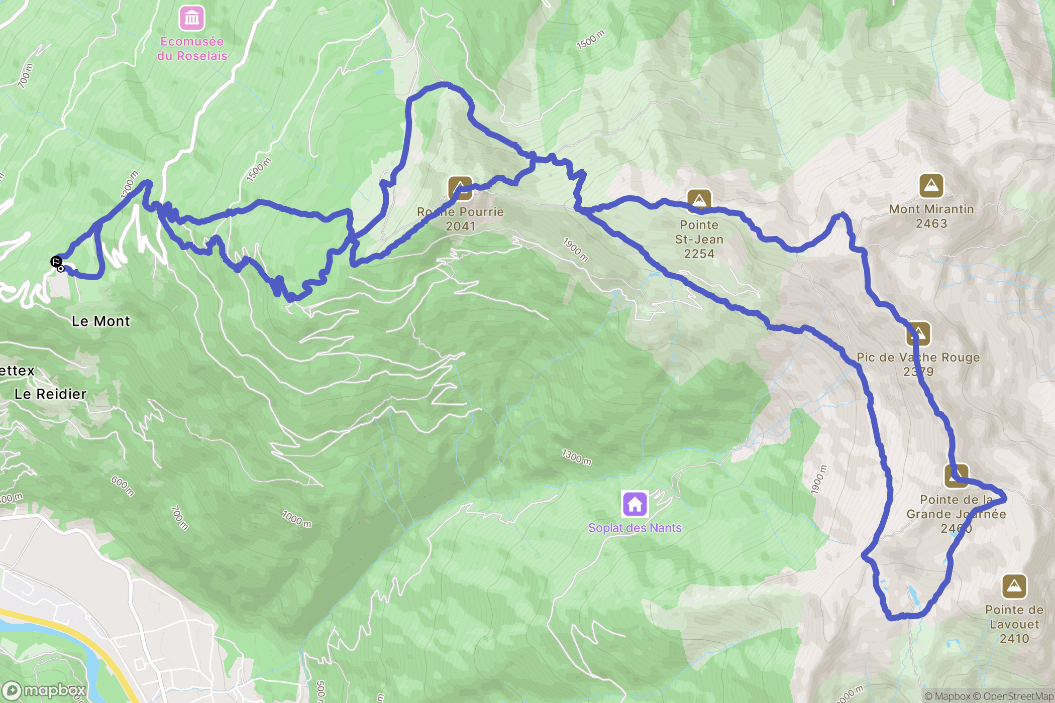 Albertville : carte du parcours de randonnée - France