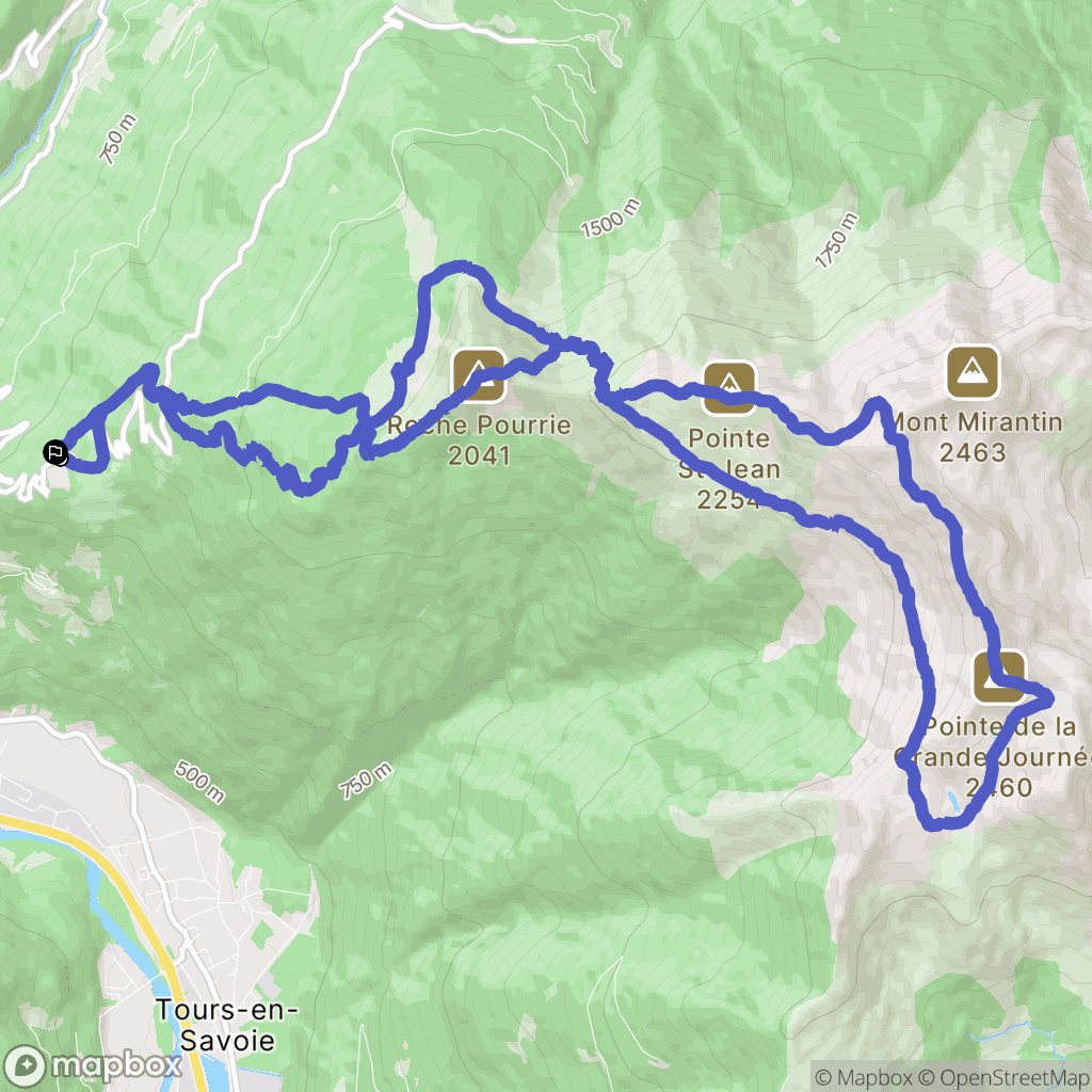 Albertville : carte du parcours de randonnée - France