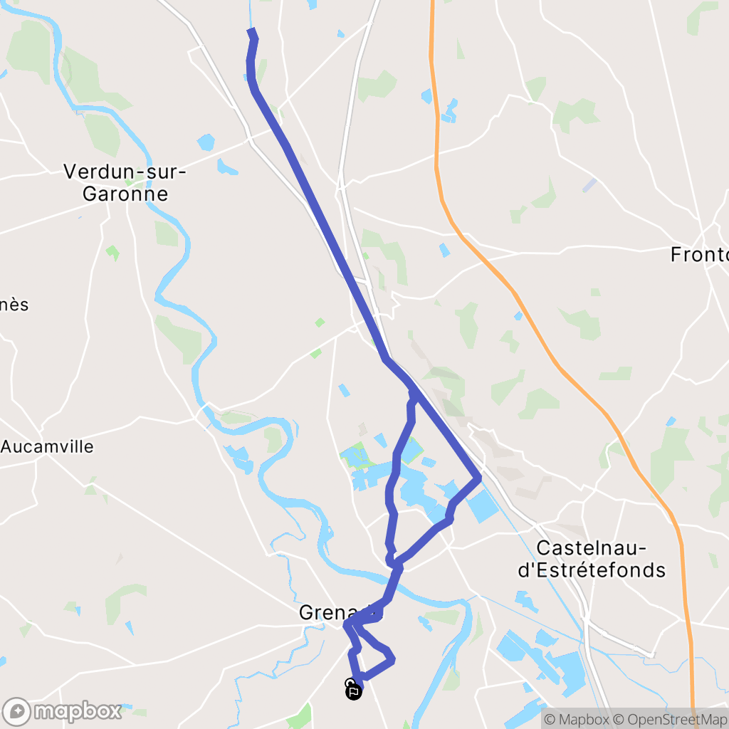 Grenade : carte du parcours de randonnée - France