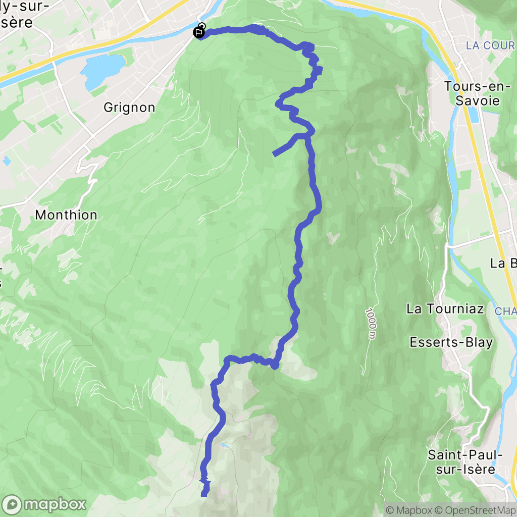 Grignon : carte du parcours de randonnée - France