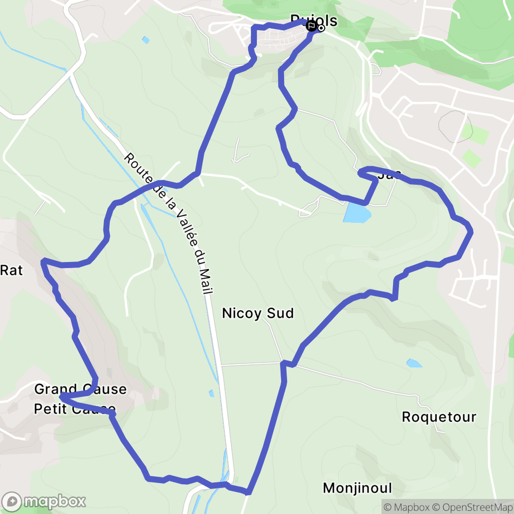 Pujols : carte du parcours de randonnée - France