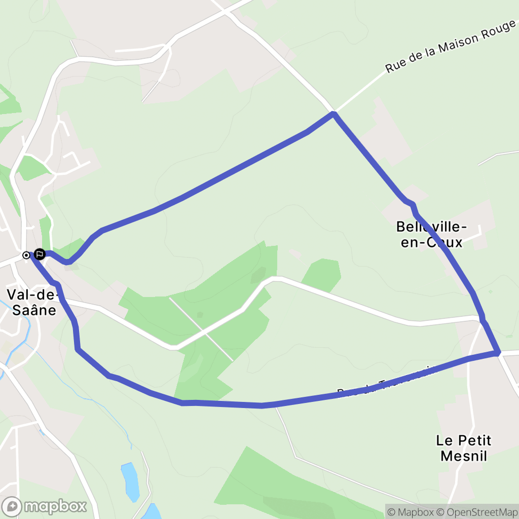 Val-de-Saâne : carte du parcours de randonnée - France