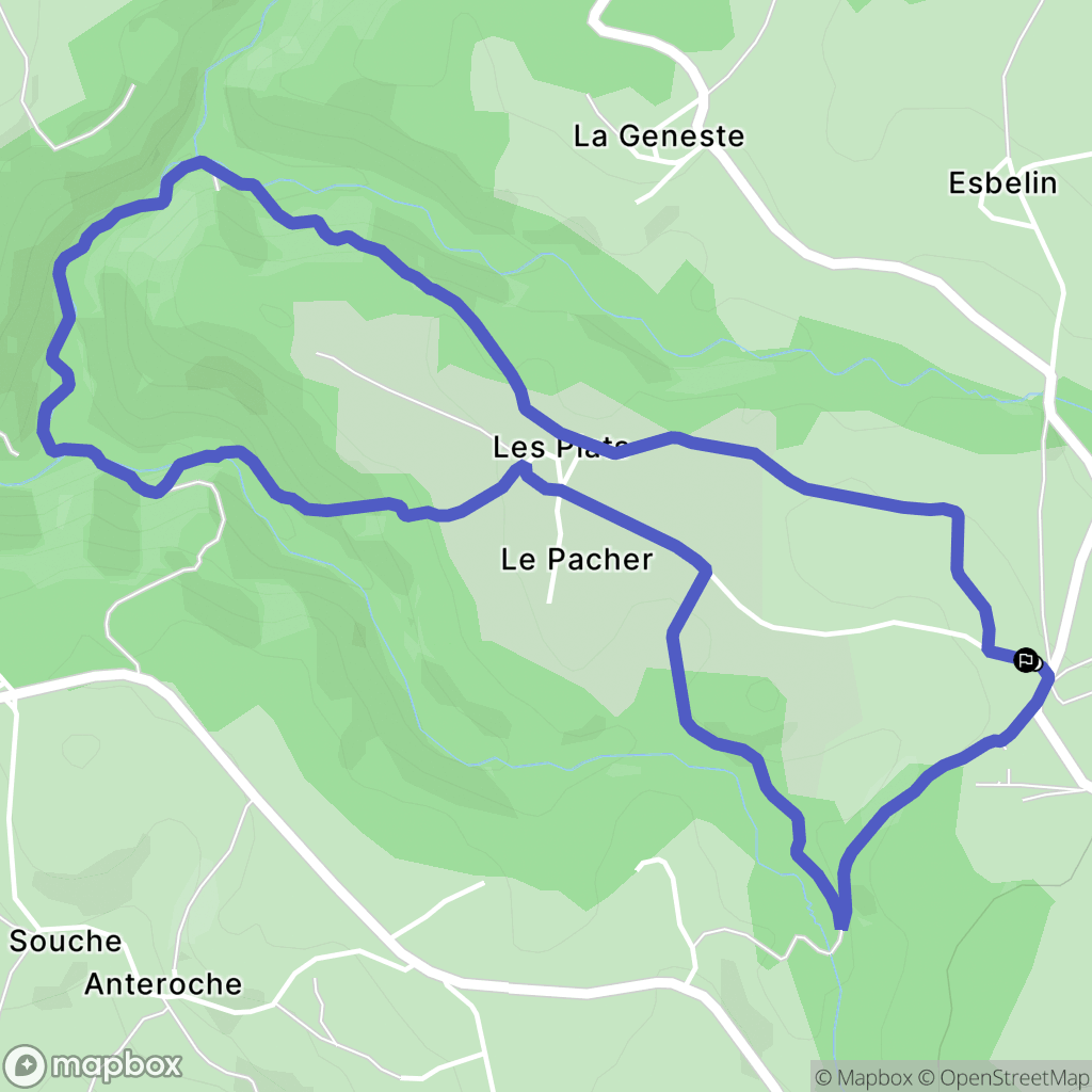 Le Vernet-Chaméane : carte du parcours de randonnée - France