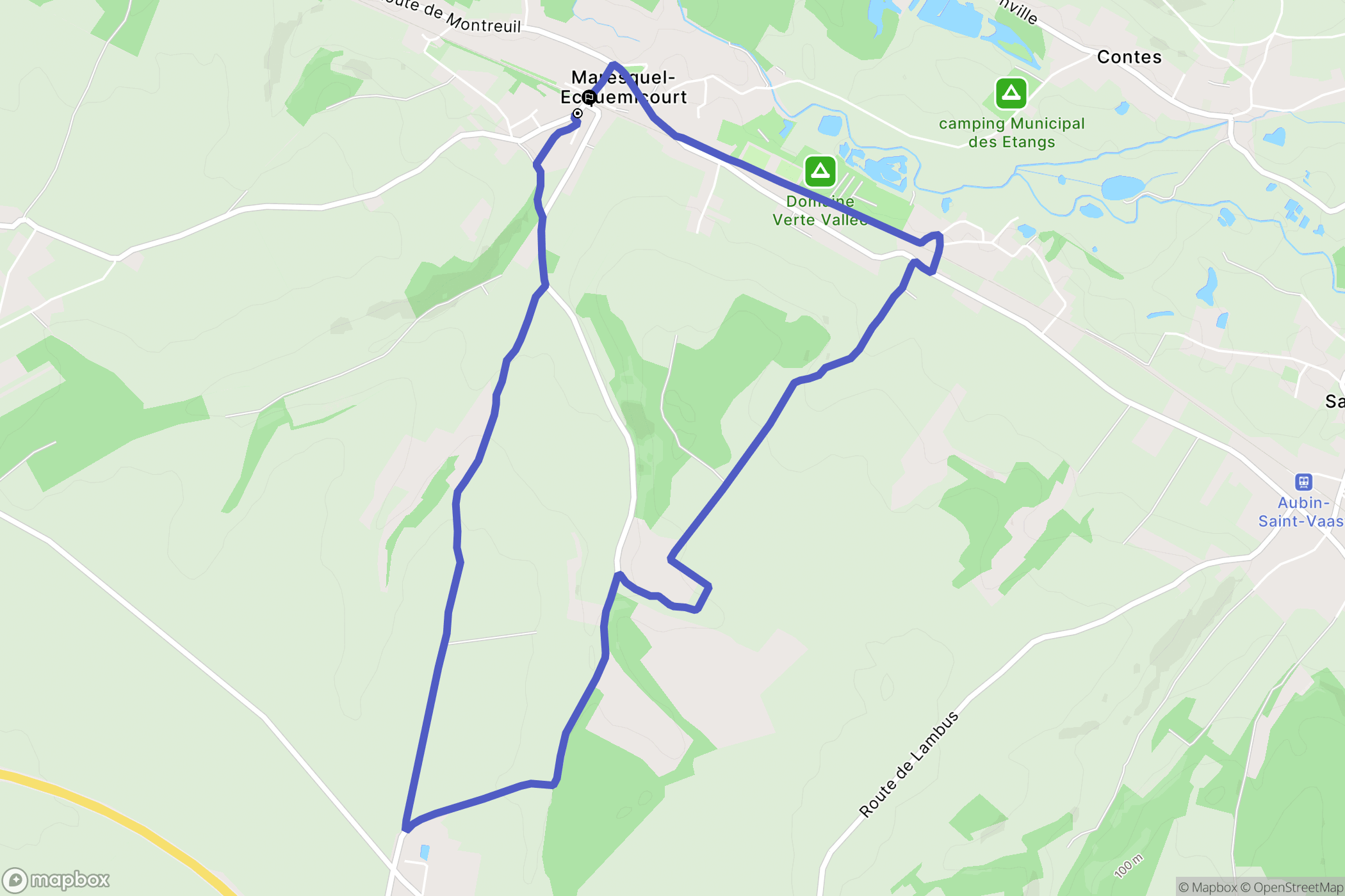 Maresquel-Ecquemicourt : carte du parcours de randonnée - France