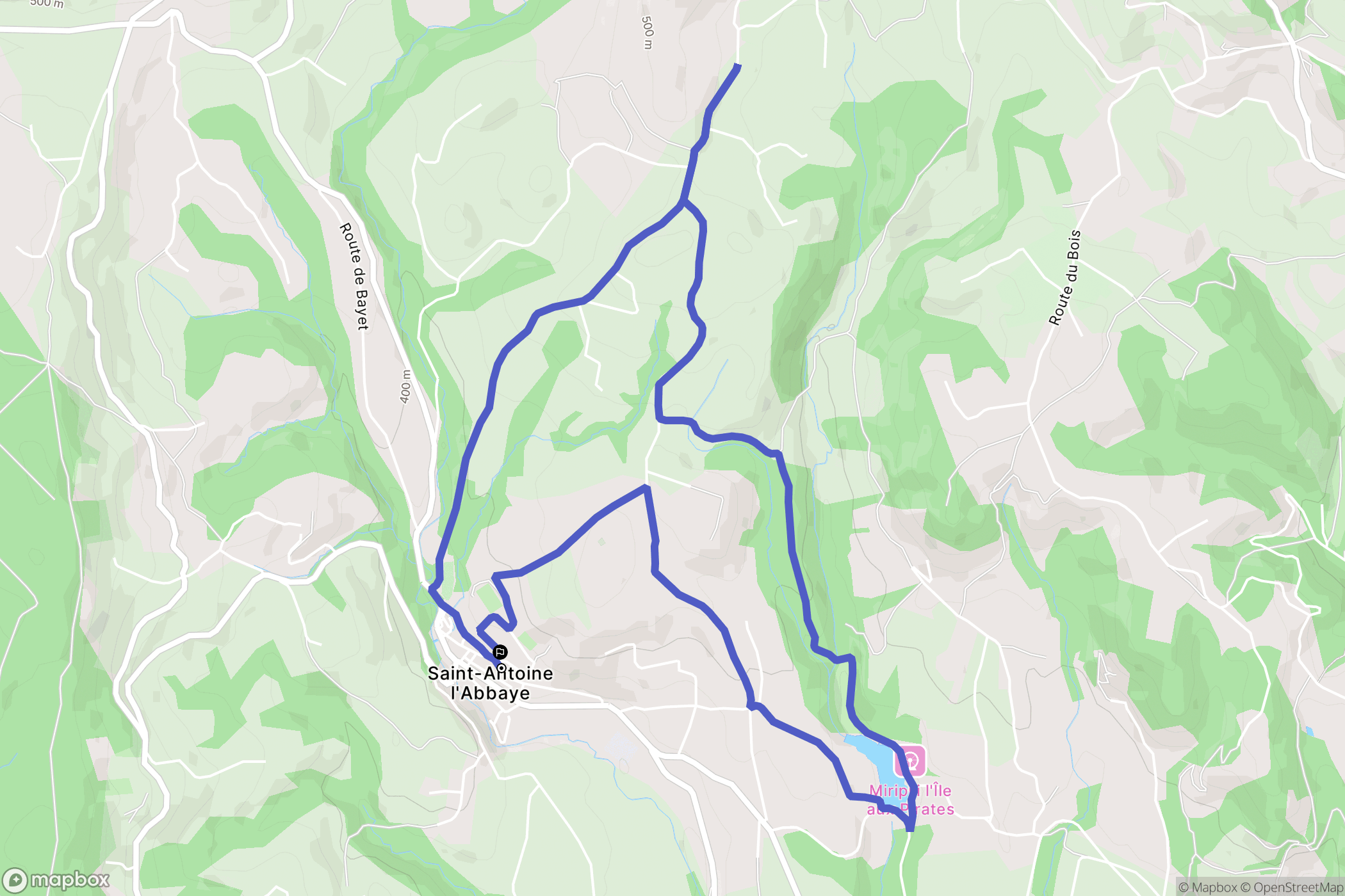 Saint Antoine l'Abbaye : carte du parcours de randonnée - France