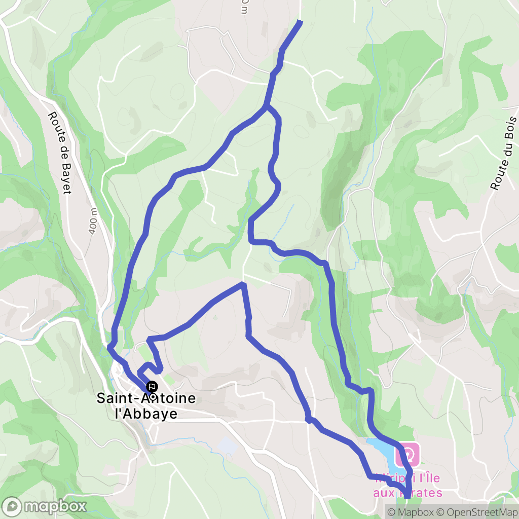Saint Antoine l'Abbaye : carte du parcours de randonnée - France