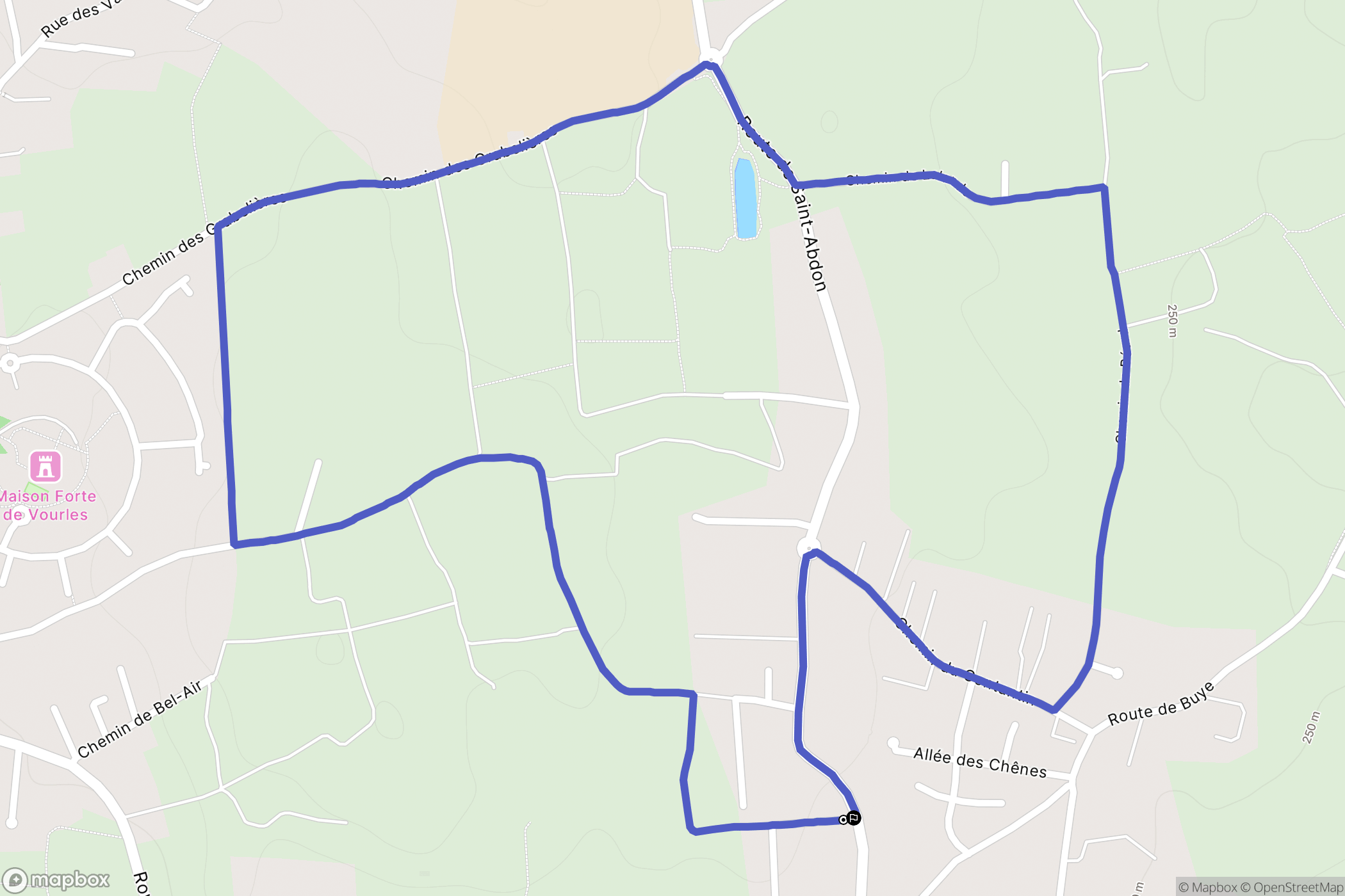 Charly : carte du parcours de randonnée - France