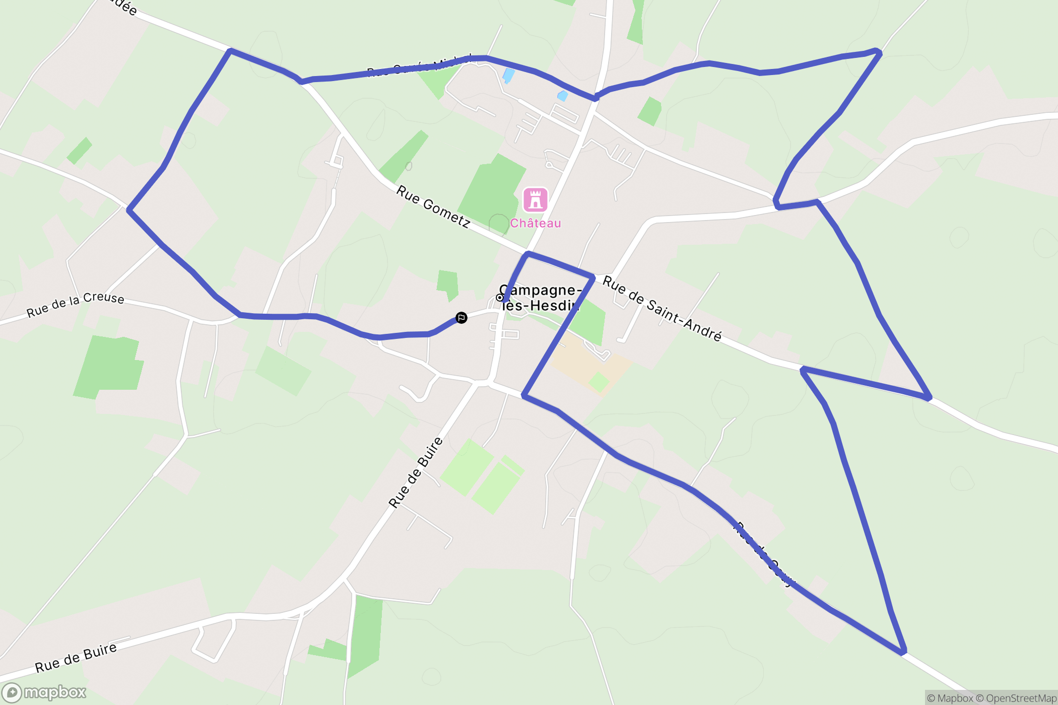 Campagne-lès-Hesdin : carte du parcours de randonnée - France