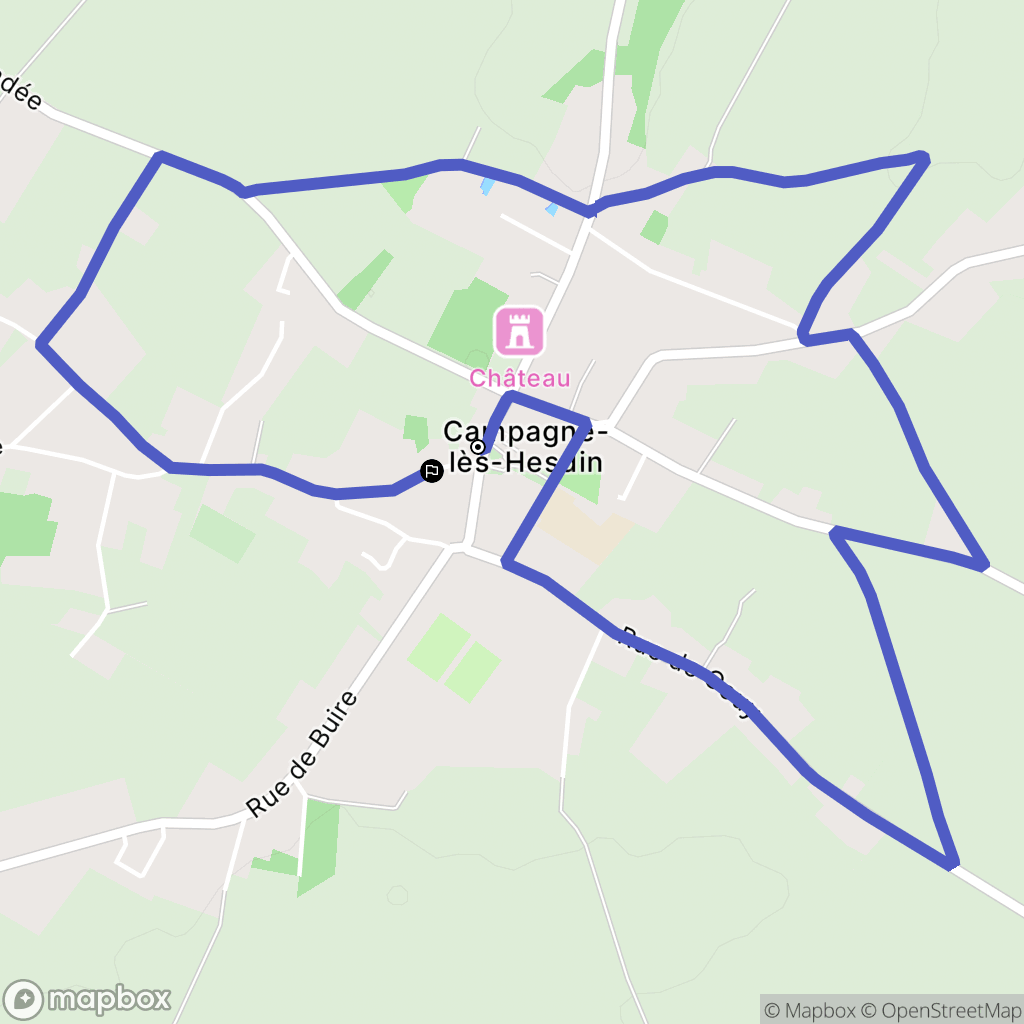 Campagne-lès-Hesdin : carte du parcours de randonnée - France