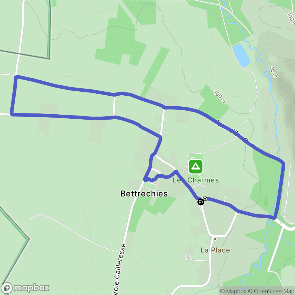 Bettrechies : carte du parcours de randonnée - France