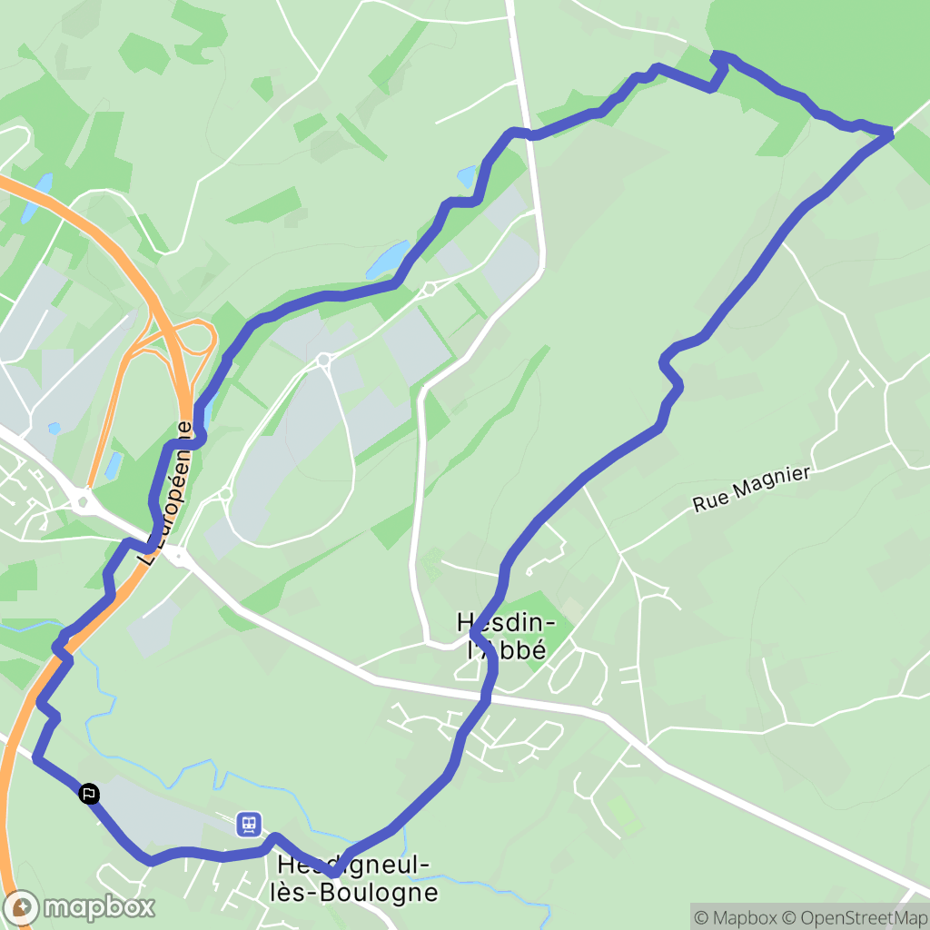 Hesdigneul-lès-Boulogne : carte du parcours de randonnée - France