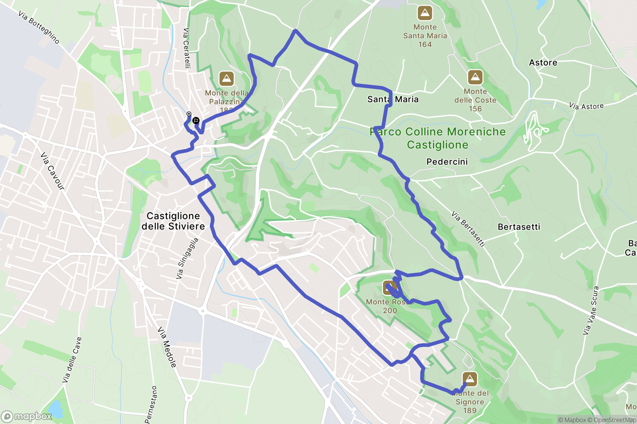 Castiglione delle Stiviere : carte du parcours de randonnée - Italy