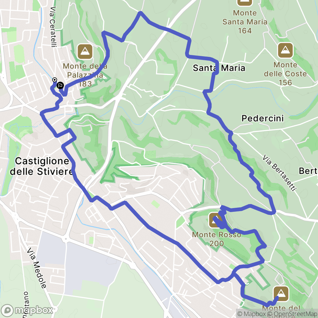 Castiglione delle Stiviere : carte du parcours de randonnée - Italy