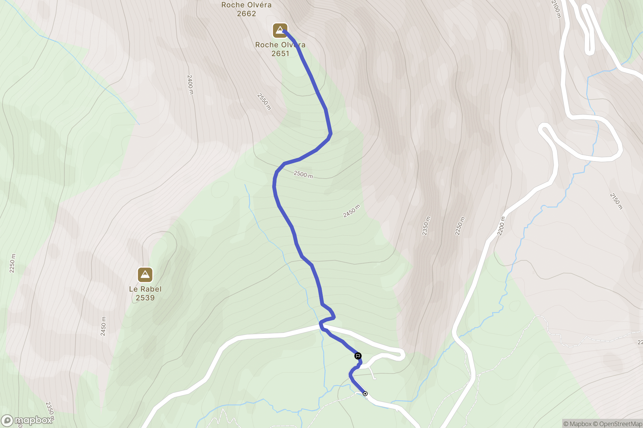 Valmeinier : carte du parcours de randonnée - France