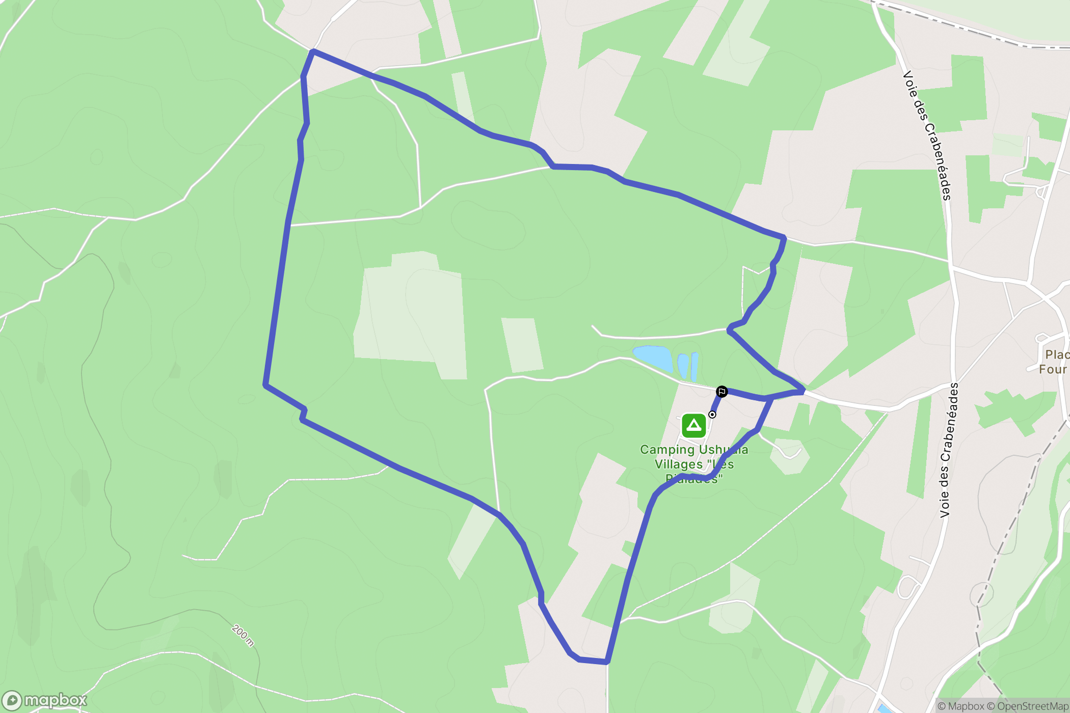 Nabirat : carte du parcours de randonnée - France