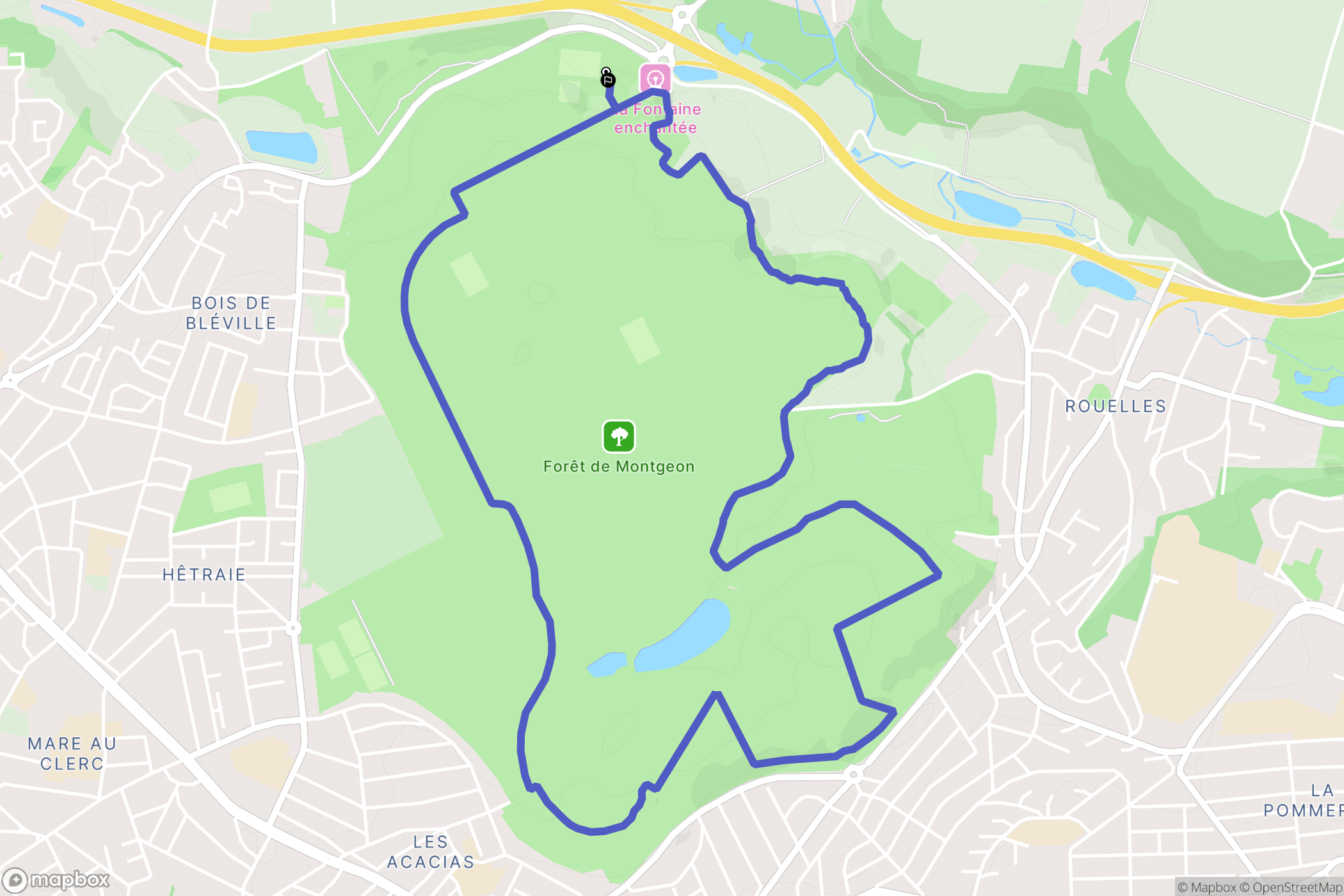 Fontaine-la-Mallet : carte du parcours de randonnée - France