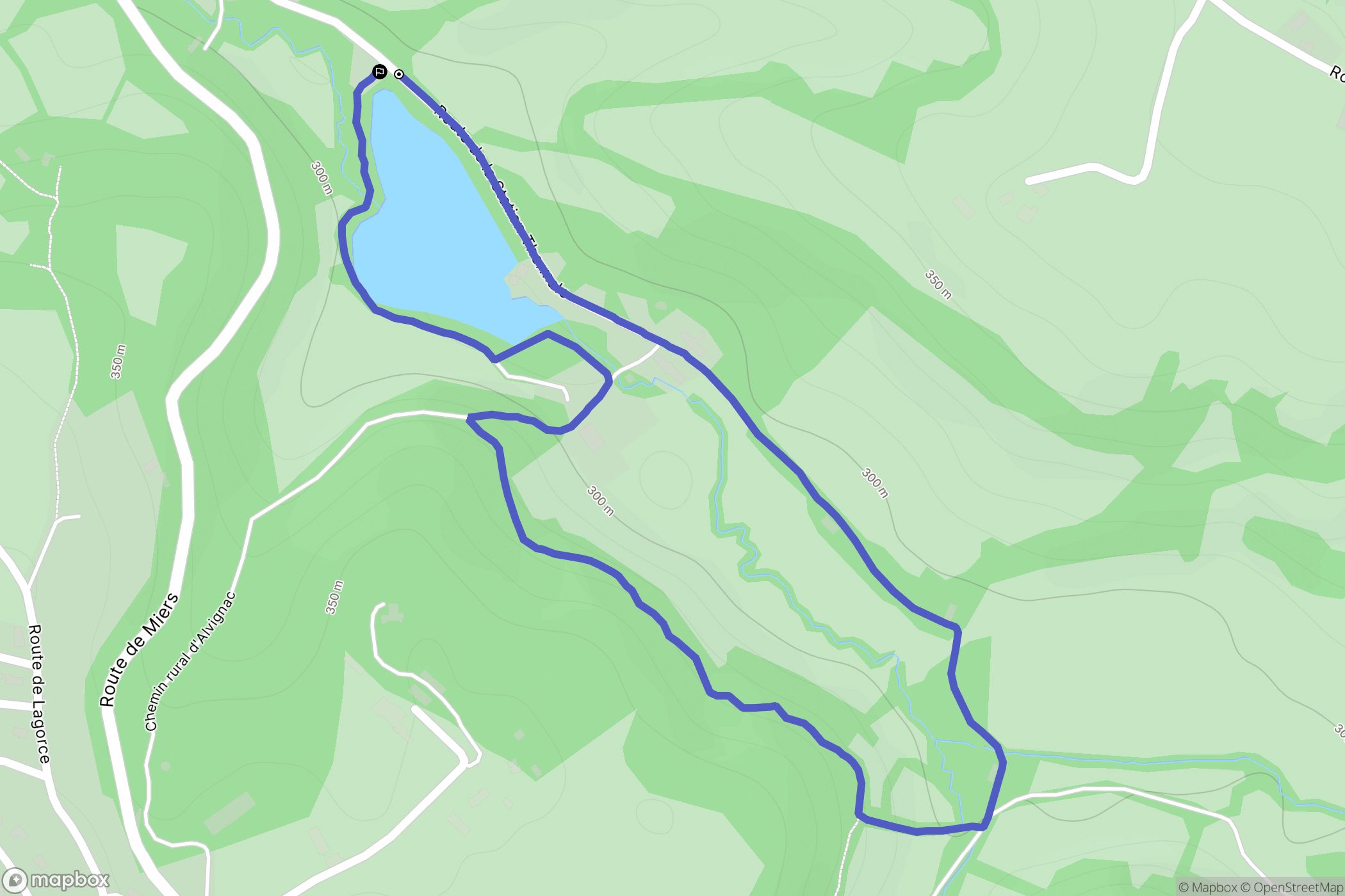 Miers : carte du parcours de randonnée - France