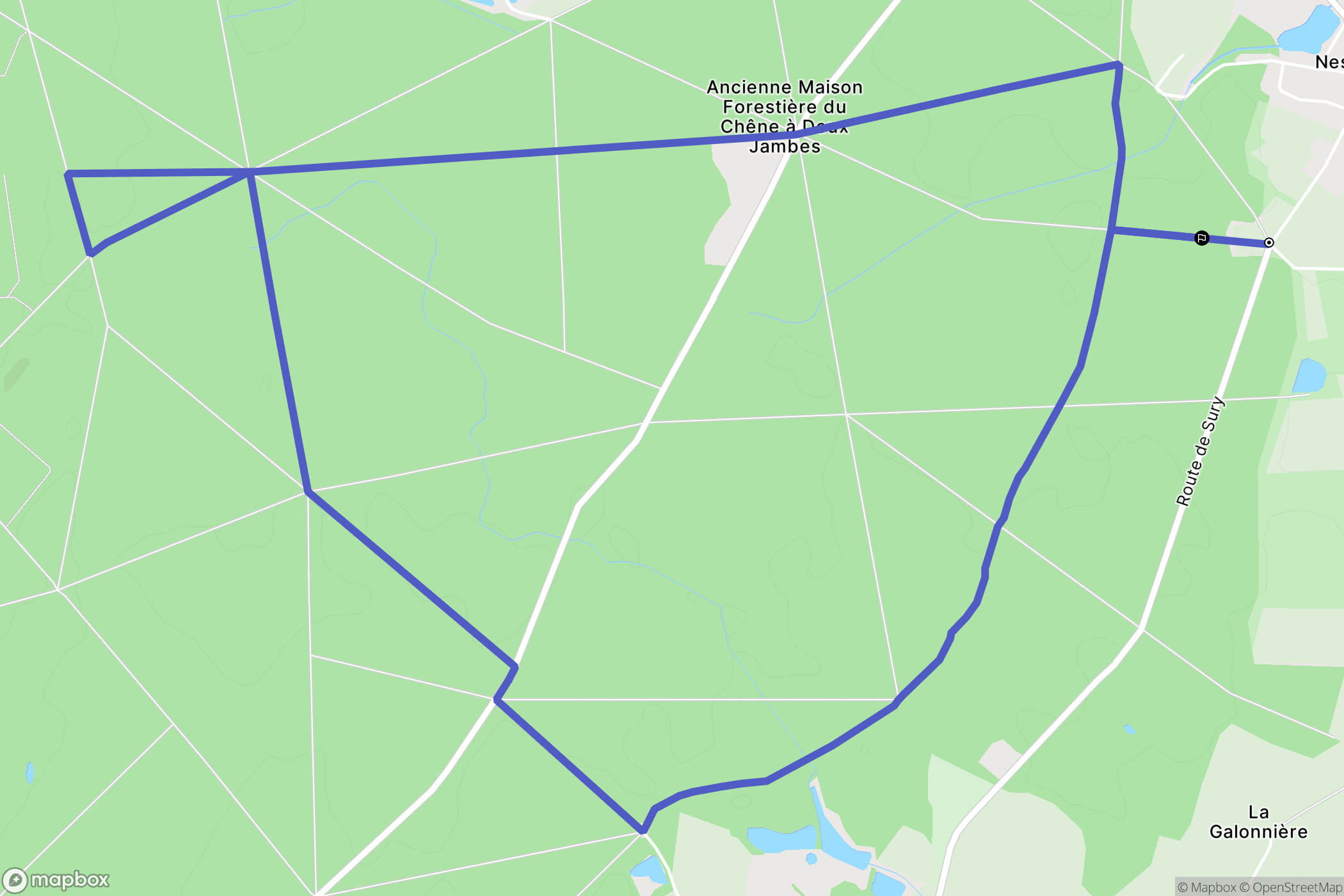Nesploy : carte du parcours de randonnée - France