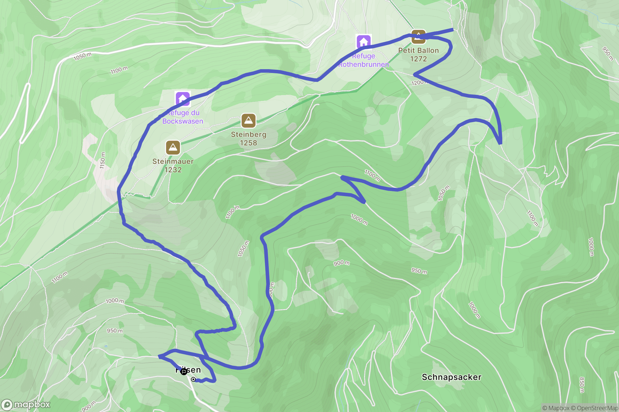 Linthal : carte du parcours de randonnée - France